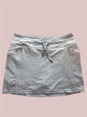 Kyodan Gray Heather Athletic Skort with Built-in Shorts & Zip Pockets